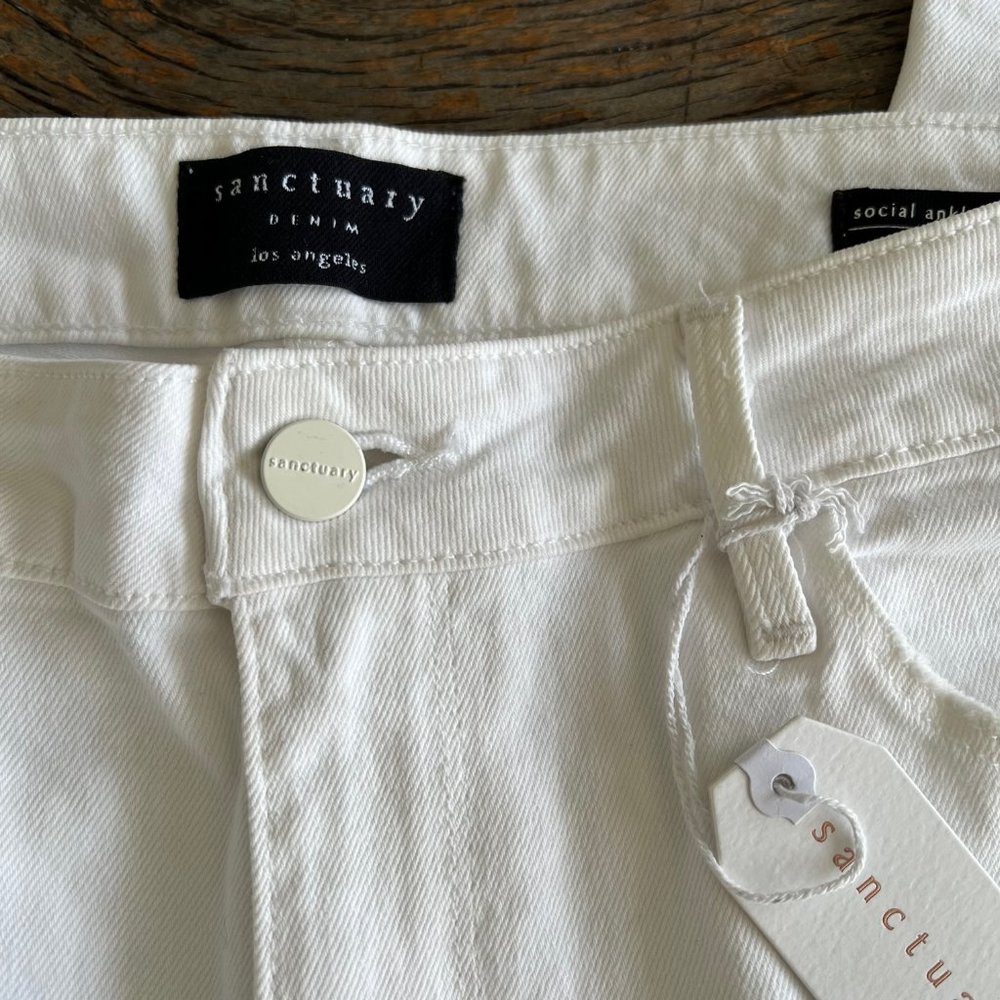 NWT Sanctuary Social Ankle Skinny Standard Rise White Jeans - Picture 5 of 9